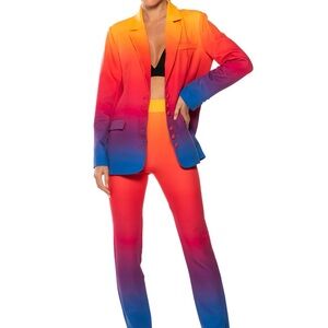 Akira Ombre Sunset Suit Jacket With Pants